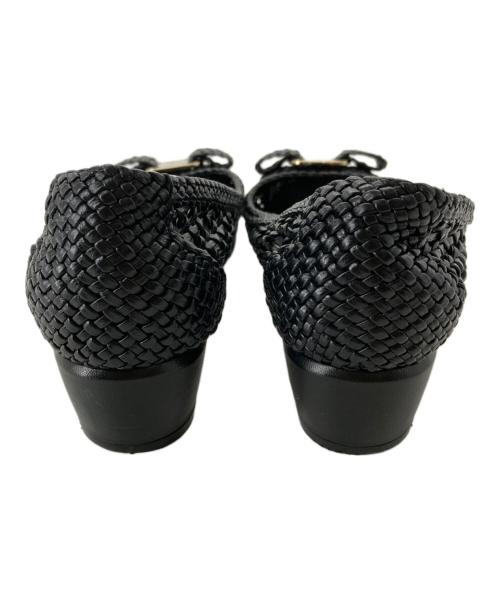 Salvatore Ferragamo（サルヴァトーレ フェラガモ）Salvatore Ferragamo (サルヴァトーレ フェラガモ) VARAWOVEN/ヴァラリボン メッシュパンプス ブラック サイズ:7½Dの古着・服飾アイテム