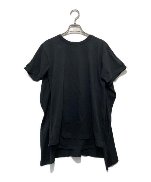 MM6 Maison Margiela（エムエムシックスメゾンマルジェラ）MM6 Maison Margiela (エムエムシックス メゾンマルジェラ) マントデザイン 半袖 Tシャツ ブラック サイズ:Sの古着・服飾アイテム