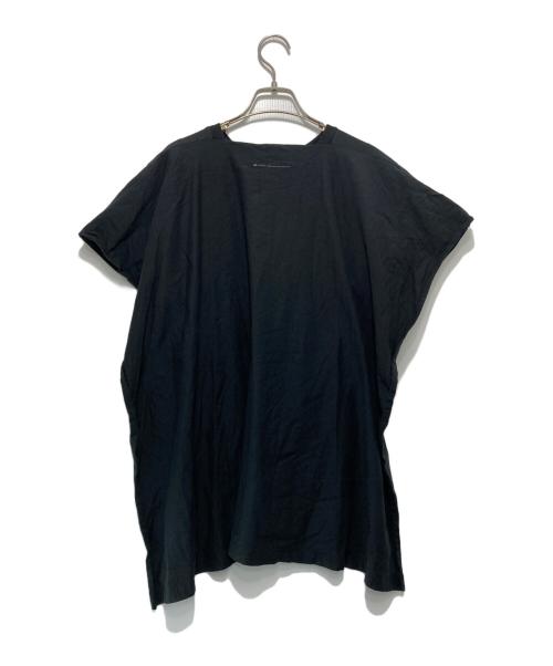 MM6 Maison Margiela（エムエムシックスメゾンマルジェラ）MM6 Maison Margiela (エムエムシックス メゾンマルジェラ) マントデザイン 半袖 Tシャツ ブラック サイズ:Sの古着・服飾アイテム