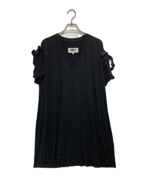 MM6 Maison Margiela（エムエムシックスメゾンマルジェラ）MM6 Maison Margiela (エムエムシックス メゾンマルジェラ) デザインカットソー ブラック サイズ:Mの古着・服飾アイテム