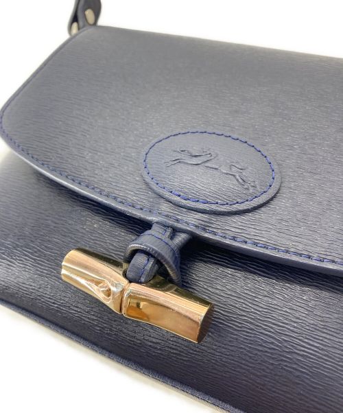LONGCHAMP（ロンシャン）LONGCHAMP (ロンシャン) Roseau Leather Crossbody Bag ネイビーの古着・服飾アイテム