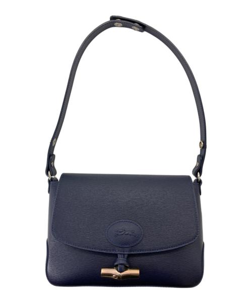 LONGCHAMP（ロンシャン）LONGCHAMP (ロンシャン) Roseau Leather Crossbody Bag ネイビーの古着・服飾アイテム