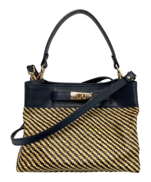 Gianni Notaro（ジャンニ ノターロ）GIANNI NOTARO (ジャンニ ノターロ) ショルダーカゴバッグ ネイビー×ベージュ サイズ:-の古着・服飾アイテム