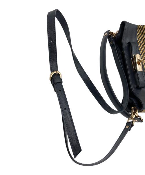 Gianni Notaro（ジャンニ ノターロ）GIANNI NOTARO (ジャンニ ノターロ) ショルダーカゴバッグ ネイビー×ベージュ サイズ:-の古着・服飾アイテム