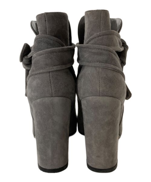 Gianvito Rossi（ジャンヴィト ロッシ）Gianvito Rossi (ジャンヴィト・ロッシ) スウェード リボンブーツ グレー サイズ:３７の古着・服飾アイテム