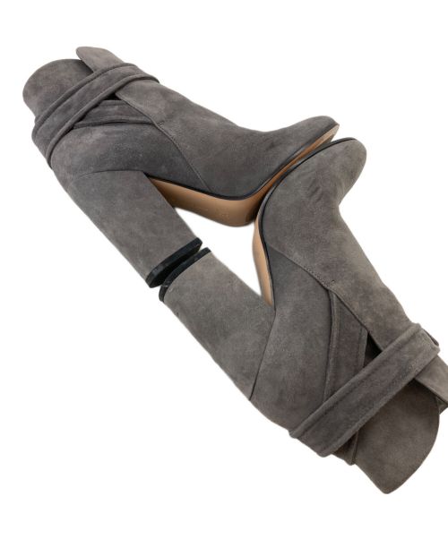 Gianvito Rossi（ジャンヴィト ロッシ）Gianvito Rossi (ジャンヴィト・ロッシ) スウェード リボンブーツ グレー サイズ:３７の古着・服飾アイテム