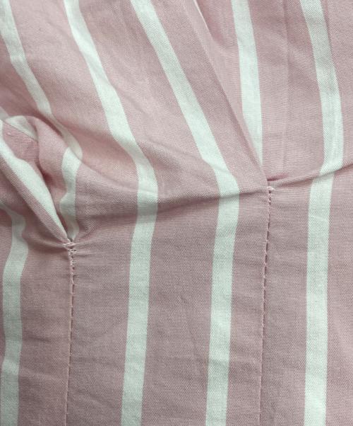 TSURU by MARIKO OIKAWA（ツルバイマリコオイカワ）Tsuru by Mariko Oikawa (ツルバイマリコオイカワ) Vネック ストライプブラウス ピンク サイズ:Fの古着・服飾アイテム