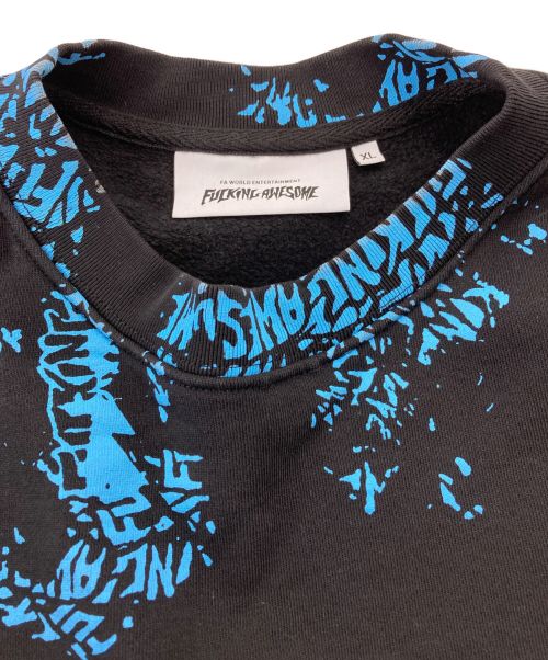 FUCKING AWESOME（ファッキンオーサム）Fucking Awesome (ファッキンオーサム) SPIRAL AOPスウェット ブラック×ブルー サイズ:XLの古着・服飾アイテム