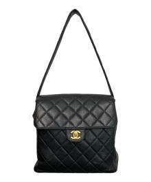 CHANEL（シャネル）の古着「マトラッセ キャビアスキン ダブルフェイストートバッグ」｜ブラック