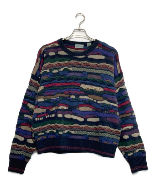 ALFANI（アルファニ）ALFANI (アルファニ) 3Dニット ネイビー サイズ:Lの古着・服飾アイテム