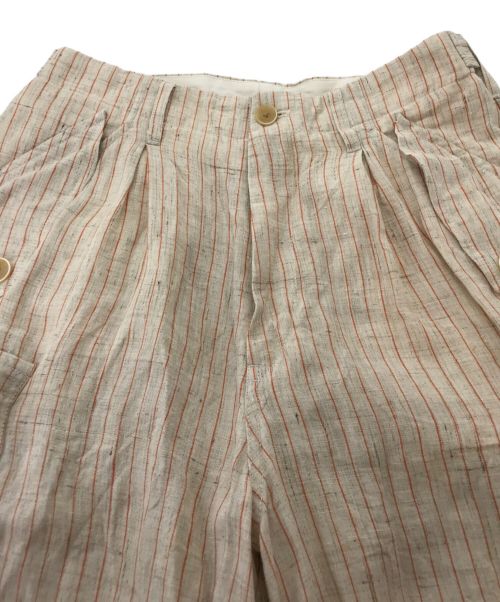 KHOKI（コッキ）KHOKI (コッキ) ヒッコリーカーゴパンツ オレンジ×ベージュ サイズ:1の古着・服飾アイテム