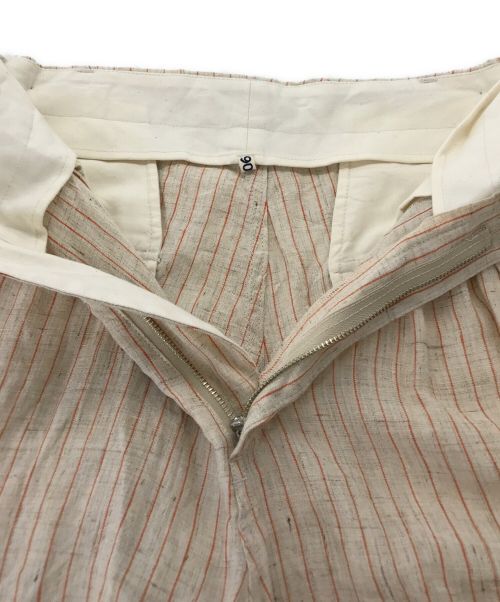 KHOKI（コッキ）KHOKI (コッキ) ヒッコリーカーゴパンツ オレンジ×ベージュ サイズ:1の古着・服飾アイテム