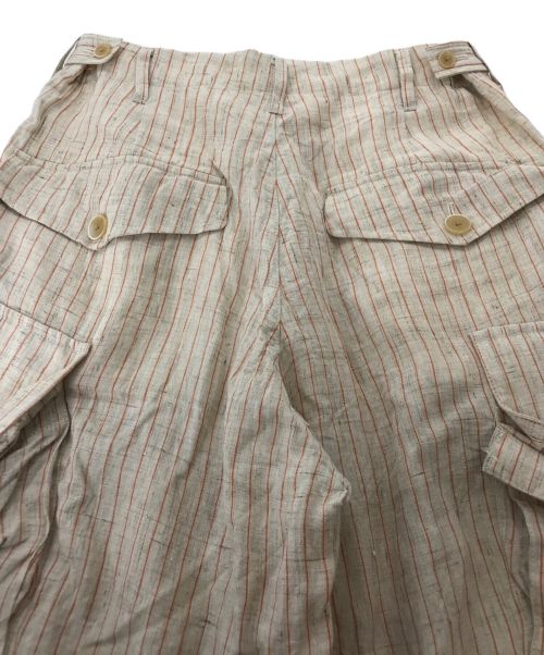KHOKI（コッキ）KHOKI (コッキ) ヒッコリーカーゴパンツ オレンジ×ベージュ サイズ:1の古着・服飾アイテム