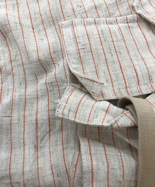 KHOKI（コッキ）KHOKI (コッキ) ヒッコリーカーゴパンツ オレンジ×ベージュ サイズ:1の古着・服飾アイテム