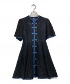 PAMEO POSEパメオポーズ）の古着「Macau Lace Mini Dress」｜ブラック