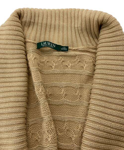 LAUREN RALPH LAUREN（ローレンラルフローレン）LAUREN RALPH LAUREN (ローレンラルフローレン) ショールカラーカーディガン ベージュ サイズ:SMの古着・服飾アイテム