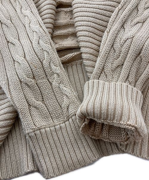 LAUREN RALPH LAUREN（ローレンラルフローレン）LAUREN RALPH LAUREN (ローレンラルフローレン) ショールカラーカーディガン ベージュ サイズ:SMの古着・服飾アイテム