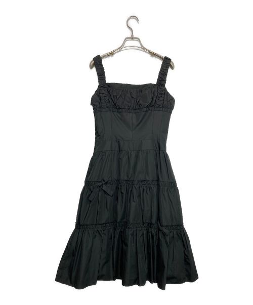 Rene（ルネ）Rene (ルネ) ギャザーリボンワンピース ブラック サイズ:36の古着・服飾アイテム