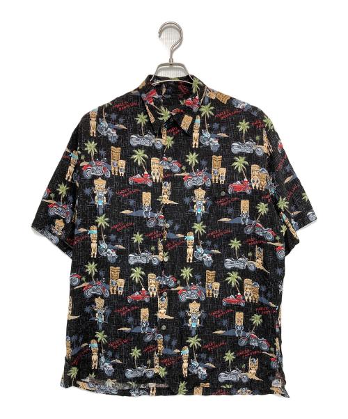 HARLEY-DAVIDSON（ハーレーダビッドソン）HARLEY-DAVIDSON (ハーレーダビッドソン) アロハシャツ ブラック サイズ:Mの古着・服飾アイテム