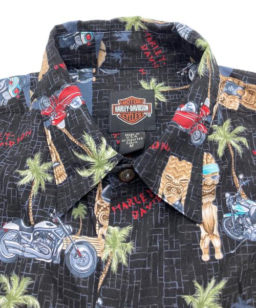 HARLEY-DAVIDSON（ハーレーダビッドソン）HARLEY-DAVIDSON (ハーレーダビッドソン) アロハシャツ ブラック サイズ:Mの古着・服飾アイテム