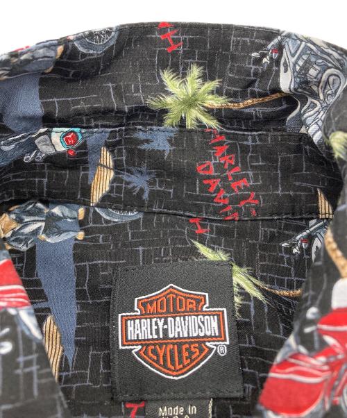 HARLEY-DAVIDSON（ハーレーダビッドソン）HARLEY-DAVIDSON (ハーレーダビッドソン) アロハシャツ ブラック サイズ:Mの古着・服飾アイテム