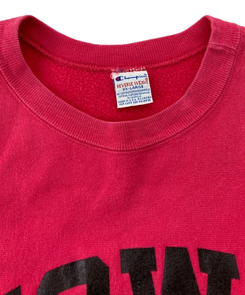 Champion REVERSE WEAVE（チャンピオン リバース ウィーブ）Champion REVERSE WEAVE (チャンピオン リバース ウィーブ) ［OLD］90’ｓ  IOWA カレッジロゴスウェット ピンク サイズ:XXLの古着・服飾アイテム