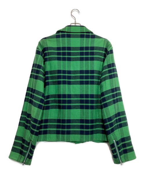 UNDERCOVER（アンダーカバー）UNDERCOVER (アンダーカバー) ［OLD］チェックライダースジャケット グリーン サイズ:Lの古着・服飾アイテム