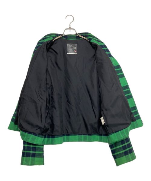 UNDERCOVER（アンダーカバー）UNDERCOVER (アンダーカバー) ［OLD］チェックライダースジャケット グリーン サイズ:Lの古着・服飾アイテム