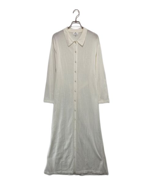 LANVIN en Bleu（ランバンオンブルー）LANVIN en Bleu (ランバンオンブルー) ロングカーディガン アイボリー サイズ:38の古着・服飾アイテム