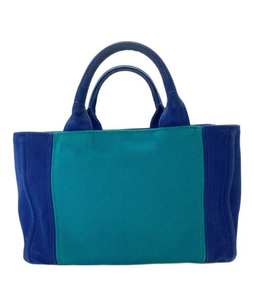 PRADA（プラダ）PRADA (プラダ) カナパ２wayミニトートバッグ ブルー×グリーンの古着・服飾アイテム
