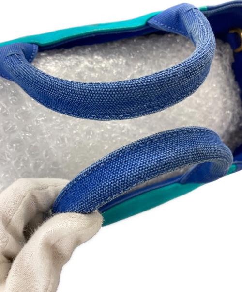 PRADA（プラダ）PRADA (プラダ) カナパ２wayミニトートバッグ ブルー×グリーンの古着・服飾アイテム