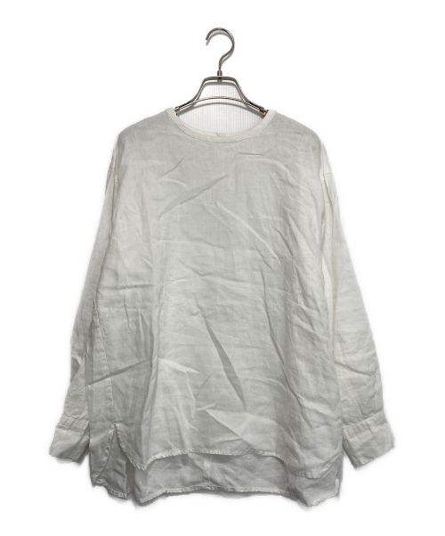 KAGURE（カグレ）kagure (カグレ) リネンクルーネックプルオーバー ホワイト サイズ:FREEの古着・服飾アイテム