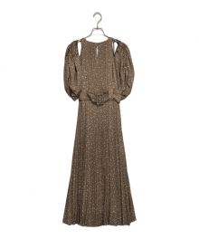 Snidel（スナイデル）の古着「デコルテオープンドットプリントワンピース」｜ブラウン