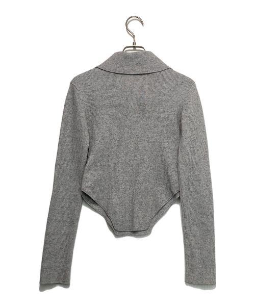 Sea Room lynn（シールームリン）Sea Room Lynn (シールームリン) リネンコンビBig collarサイドカットニット グレー サイズ:FREEの古着・服飾アイテム