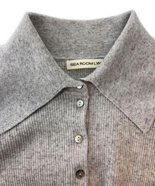 Sea Room lynn（シールームリン）Sea Room Lynn (シールームリン) リネンコンビBig collarサイドカットニット グレー サイズ:FREEの古着・服飾アイテム