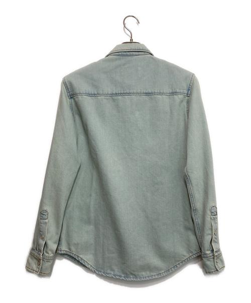 AMI Alexandre Mattiussi（アミアレクサンドルマテュッシ）AMI Alexandre Mattiussi (アミ アレクサンドル マテュッシ) ブリーチ加工デニムシャツ インディゴ サイズ:XSの古着・服飾アイテム