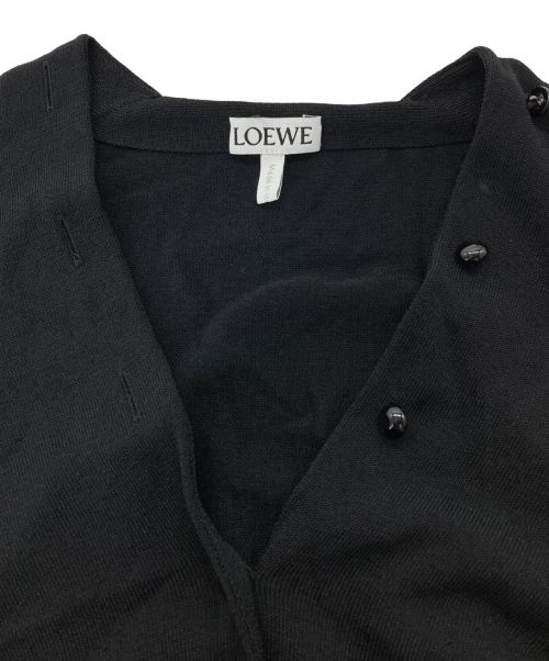 LOEWE（ロエベ）LOEWE (ロエベ) Lイニシャルチャームクロップショートカーディガン ブラック サイズ:Sの古着・服飾アイテム