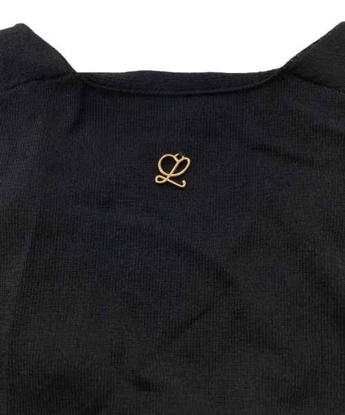 LOEWE（ロエベ）LOEWE (ロエベ) Lイニシャルチャームクロップショートカーディガン ブラック サイズ:Sの古着・服飾アイテム