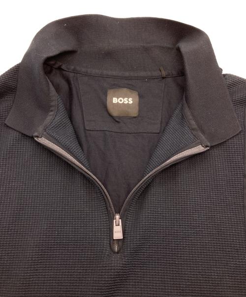 BOSS（ボス）BOSS (ボス) ジップネック ポロシャツ ネイビー サイズ:XLの古着・服飾アイテム