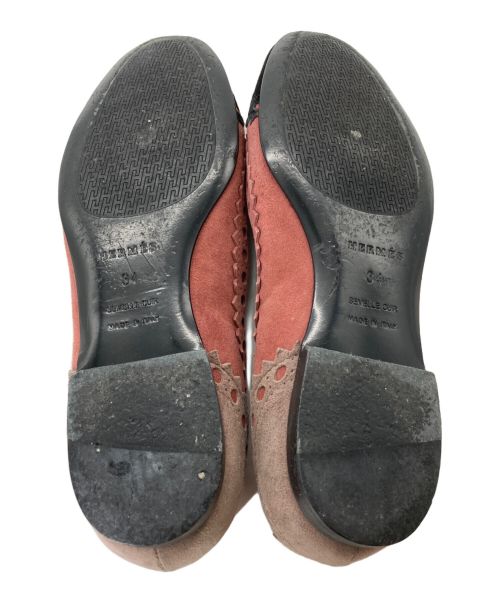 HERMES（エルメス）HERMES (エルメス) フラットパンプス ピンク サイズ:34の古着・服飾アイテム