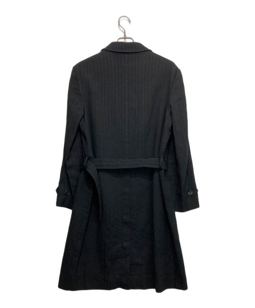 ANN DEMEULEMEESTER（アンドゥムルメステール）ANN DEMEULEMEESTER (アンドゥムルメステール) ウールリネンステンカラーコート ブラック サイズ:XXSの古着・服飾アイテム