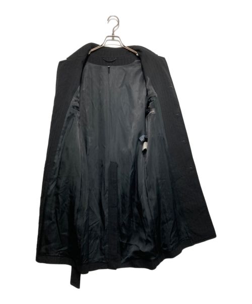 ANN DEMEULEMEESTER（アンドゥムルメステール）ANN DEMEULEMEESTER (アンドゥムルメステール) ウールリネンステンカラーコート ブラック サイズ:XXSの古着・服飾アイテム