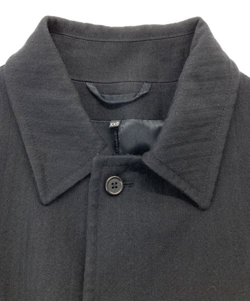 ANN DEMEULEMEESTER（アンドゥムルメステール）ANN DEMEULEMEESTER (アンドゥムルメステール) ウールリネンステンカラーコート ブラック サイズ:XXSの古着・服飾アイテム