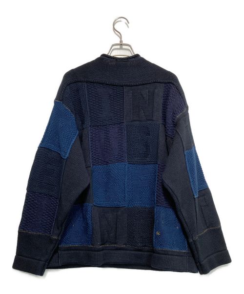 45R（フォーティファイブ・アール）45R (フォーティーファイブアール) 市松NEWYEARの908アウターTシャツ ブルー×ネイビー サイズ:2の古着・服飾アイテム