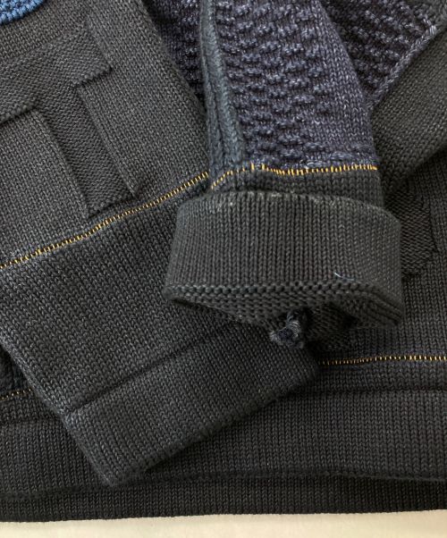 45R（フォーティファイブ・アール）45R (フォーティーファイブアール) 市松NEWYEARの908アウターTシャツ ブルー×ネイビー サイズ:2の古着・服飾アイテム