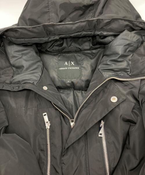 ARMANI EXCHANGE（アルマーニ エクスチェンジ）ARMANI EXCHANGE (アルマーニ エクスチェンジ) フーデッド中綿コート ブラック サイズ:XLの古着・服飾アイテム