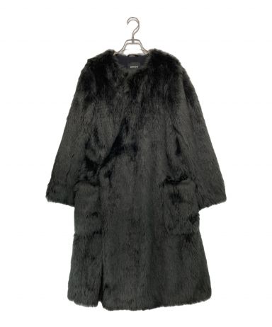 中古・古着通販】ZUCCA (ズッカ) フェイクファーコート ブラック