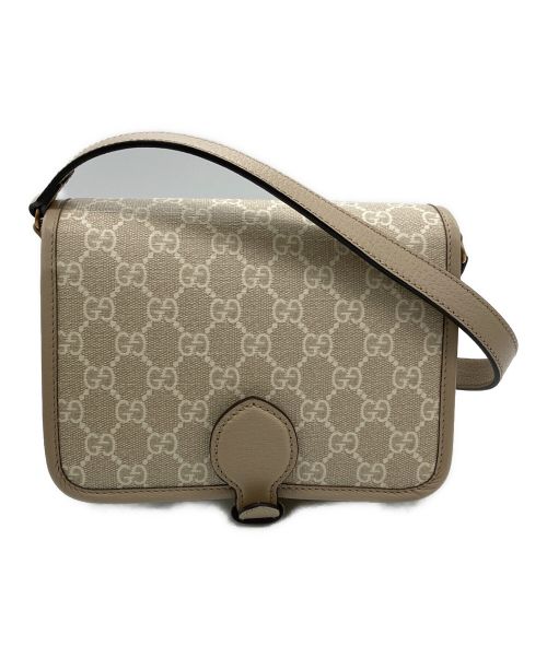 GUCCI（グッチ）GUCCI (グッチ) GGスプリームョルダーバッグ ベージュの古着・服飾アイテム