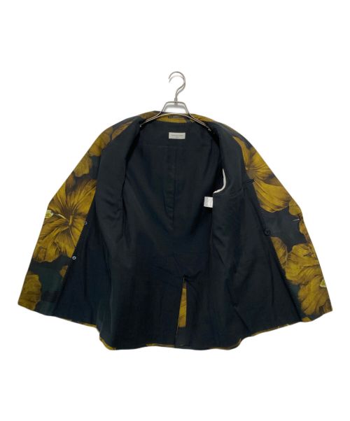 DRIES VAN NOTEN（ドリスヴァンノッテン）DRIES VAN NOTEN (ドリスヴァンノッテン) BALTHUS FLORAL DOUBLE BREASTED JACKET ブラック×イエロー サイズ:48の古着・服飾アイテム