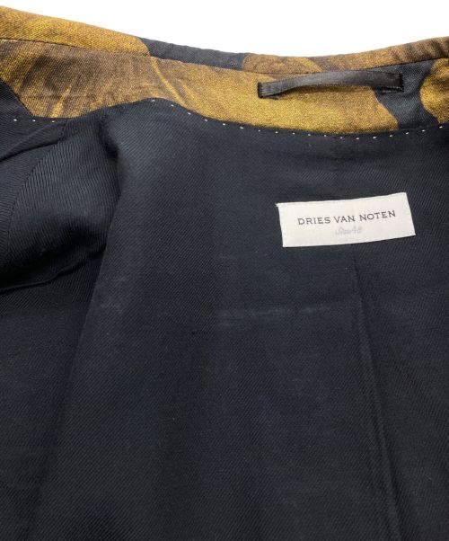 DRIES VAN NOTEN（ドリスヴァンノッテン）DRIES VAN NOTEN (ドリスヴァンノッテン) BALTHUS FLORAL DOUBLE BREASTED JACKET ブラック×イエロー サイズ:48の古着・服飾アイテム